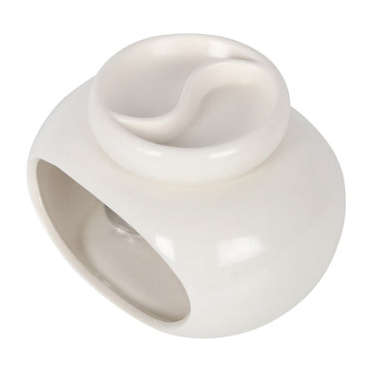 Off White Double Ceramic Oil Burner - ScentiMelti  Off White Double Ceramic Oil Burner