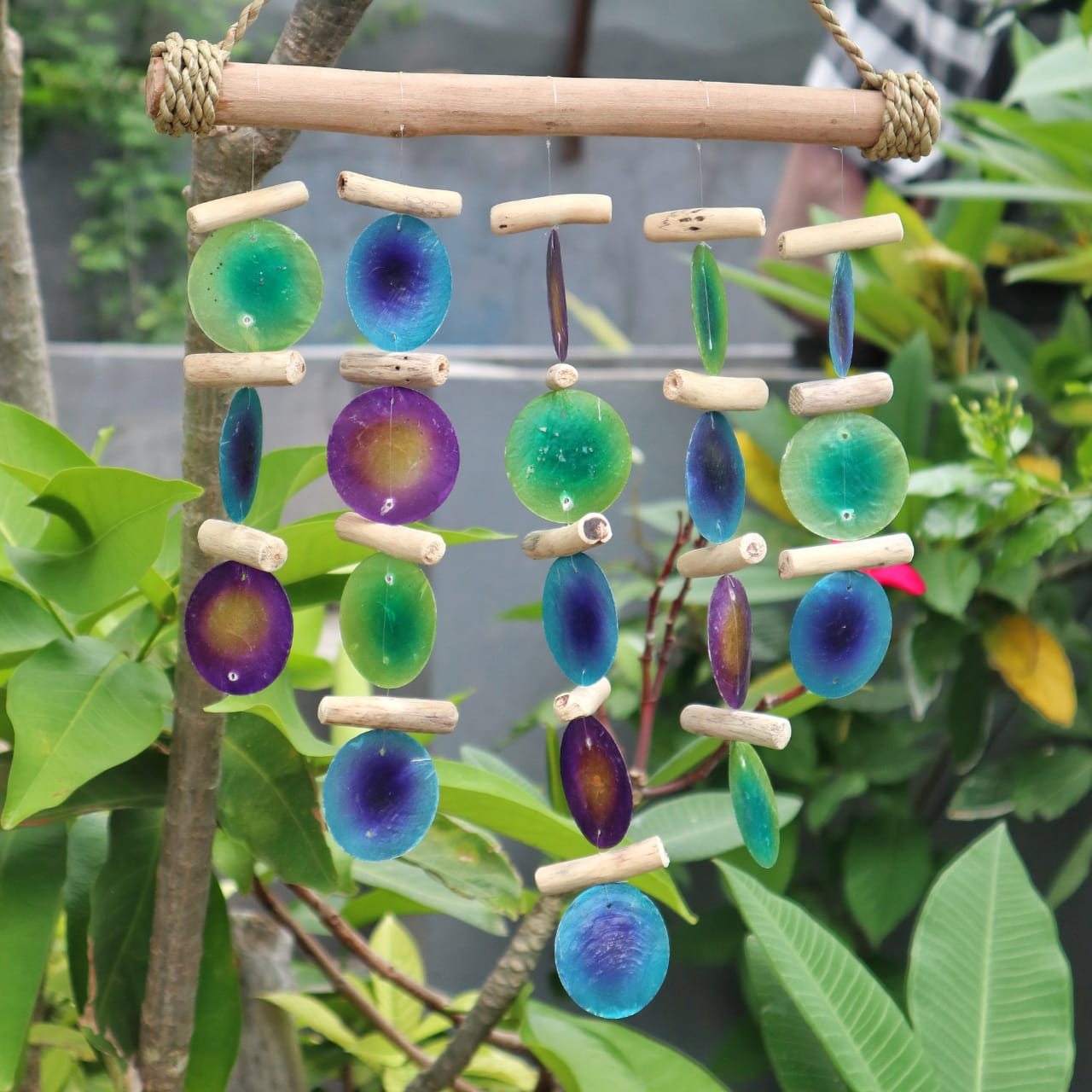 Green & Purple Driftwood Chime - ScentiMelti  Green & Purple Driftwood Chime