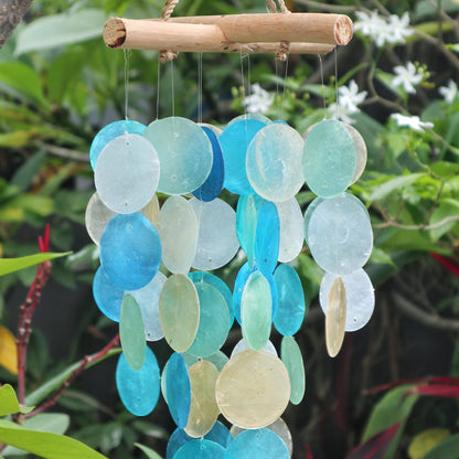 Blue & Pearl Driftwood Cross Chime - ScentiMelti  Blue & Pearl Driftwood Cross Chime