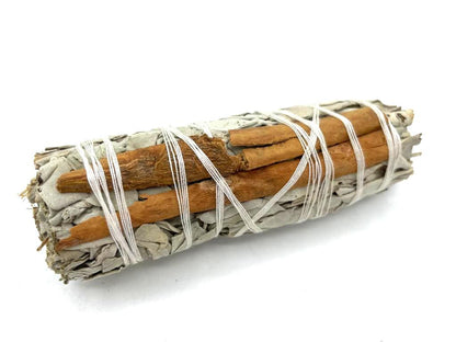 Smudge Stick - White Sage & Cinnamon 10cm - ScentiMelti  Smudge Stick - White Sage & Cinnamon 10cm