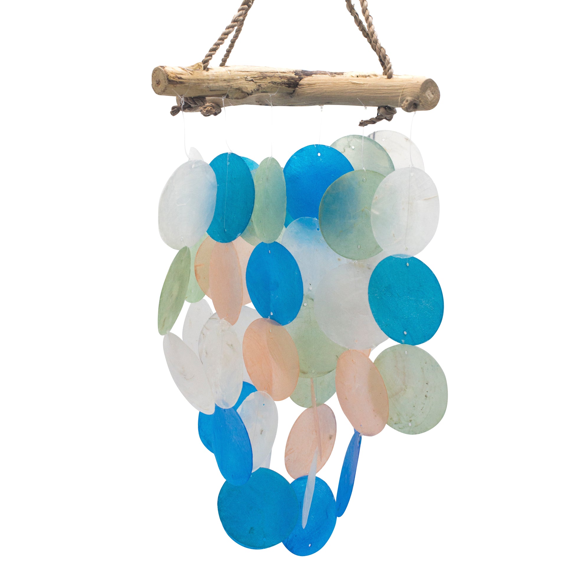 Blue & Pearl Driftwood Cross Chime - ScentiMelti  Blue & Pearl Driftwood Cross Chime