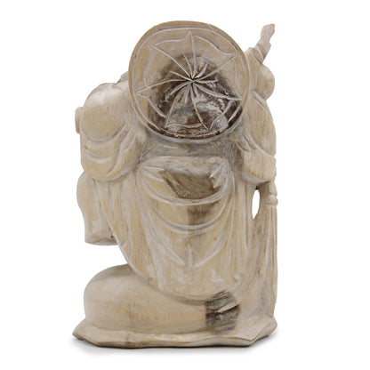 Happy Buddha Bring Wood - Whitewash 30cm - ScentiMelti  Happy Buddha Bring Wood - Whitewash 30cm