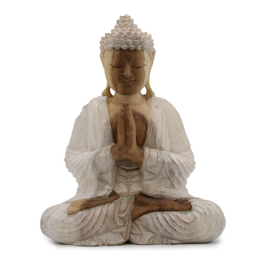 Buddha Statue Whitewash - 30cm Welcome - ScentiMelti  Buddha Statue Whitewash - 30cm Welcome