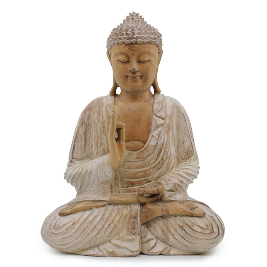 Buddha Statue Whitewash - 40cm Teaching Transmission - ScentiMelti  Buddha Statue Whitewash - 40cm Teaching Transmission