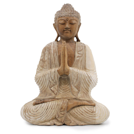 Buddha Statue Whitewash - 40cm Welcome - ScentiMelti  Buddha Statue Whitewash - 40cm Welcome