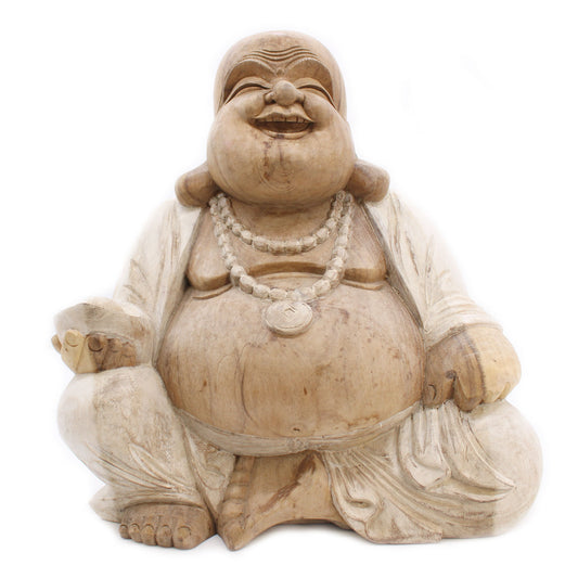 Happy Buddha - Whitewash 50cm - ScentiMelti  Happy Buddha - Whitewash 50cm