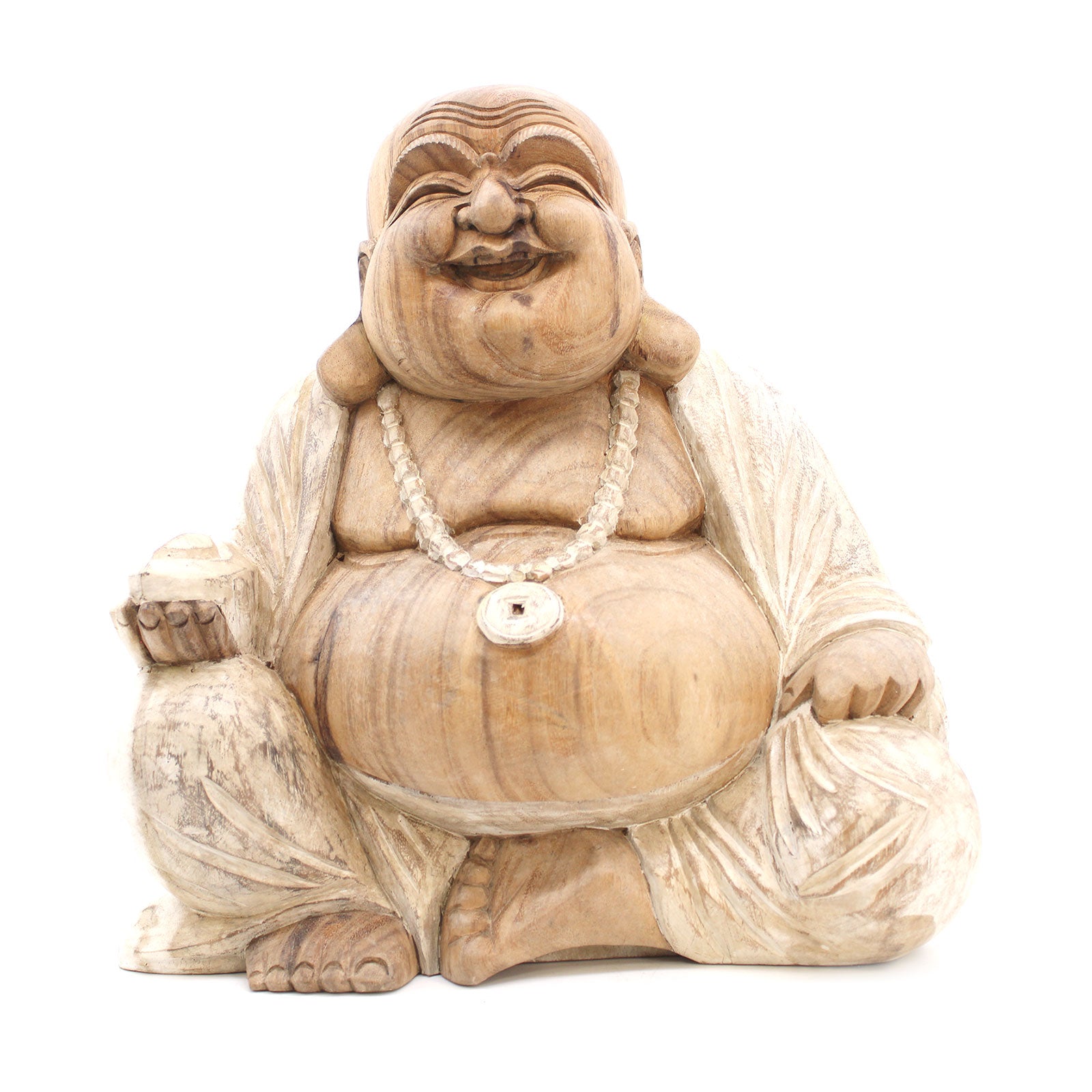 Happy Buddha - Whitewash 40cm - ScentiMelti  Happy Buddha - Whitewash 40cm