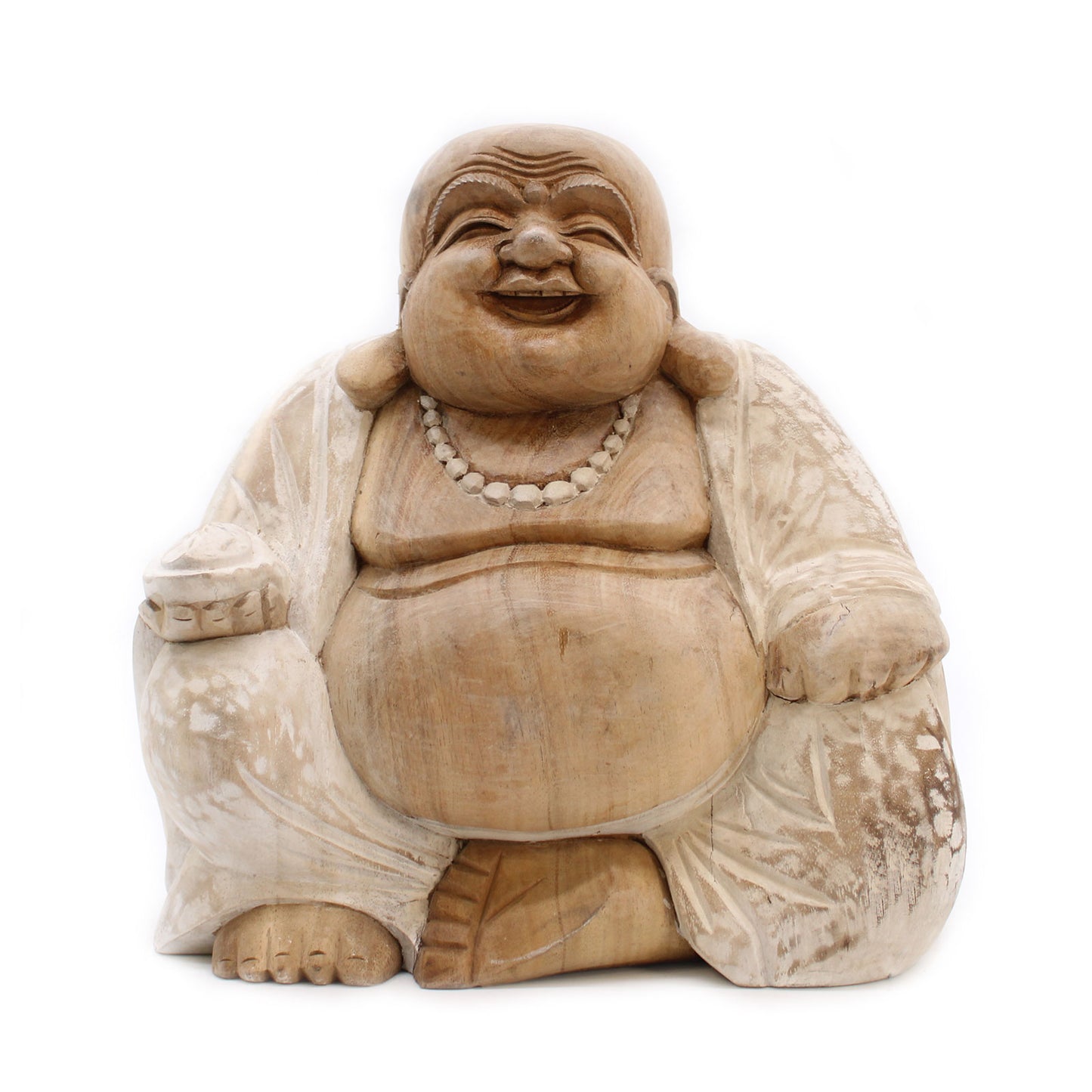 Happy Buddha - Whitewash 30cm - ScentiMelti  Happy Buddha - Whitewash 30cm