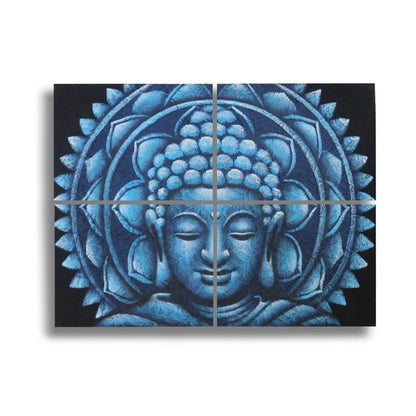 Set of 4 Blue Buddha Mandala Brocade Detail 30x40cm - ScentiMelti  Set of 4 Blue Buddha Mandala Brocade Detail 30x40cm