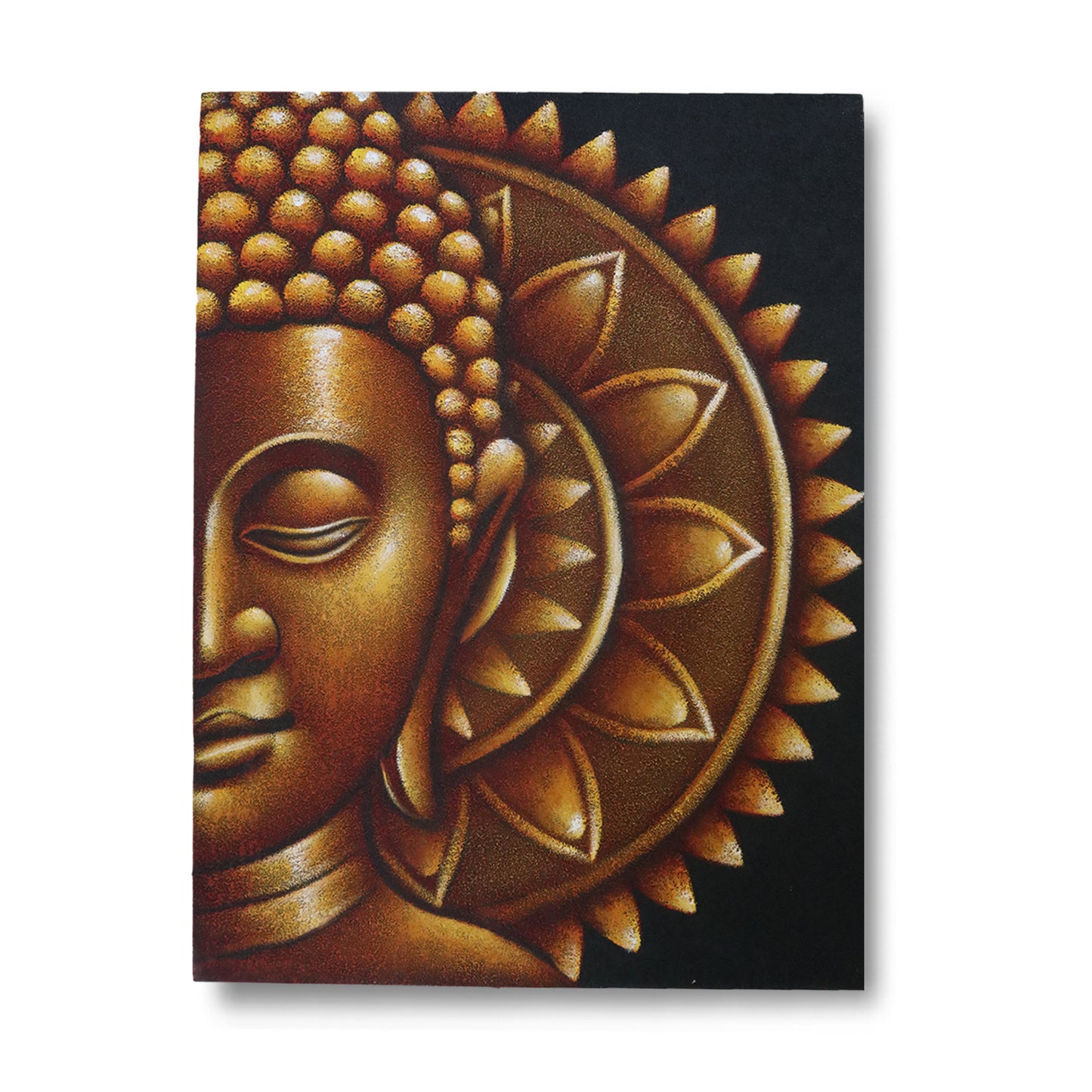 Gold Half Buddha Mandala 60x80cm - ScentiMelti  Gold Half Buddha Mandala 60x80cm