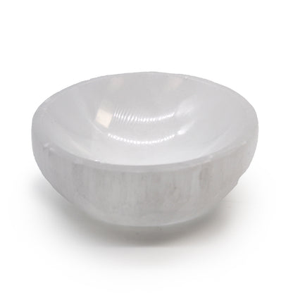 Selenite Round Bowl - 10cm - ScentiMelti  Selenite Round Bowl - 10cm