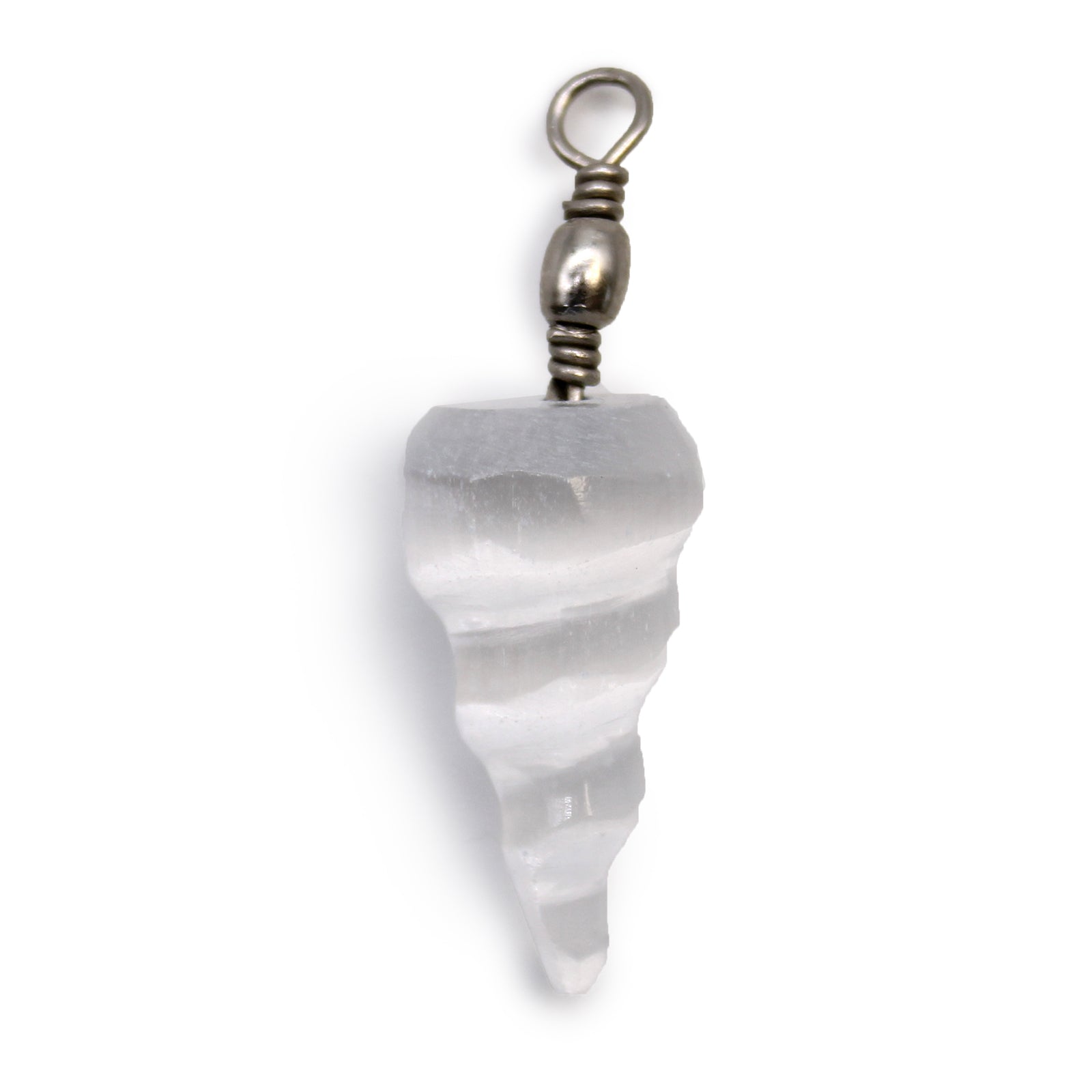 Selenite Spiral Pendant - ScentiMelti  Selenite Spiral Pendant