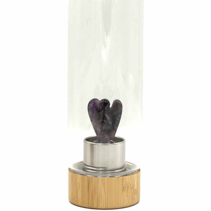 Crystal Infused Glass Water Bottle - Relaxing Amethyst - Angel - ScentiMelti  Crystal Infused Glass Water Bottle - Relaxing Amethyst - Angel