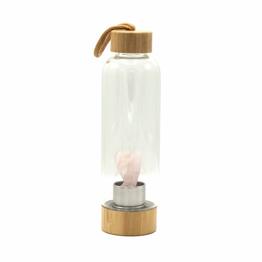 Crystal Infused Glass Water Bottle - Rejuvenating Rose Quartz - Angel - ScentiMelti  Crystal Infused Glass Water Bottle - Rejuvenating Rose Quartz - Angel