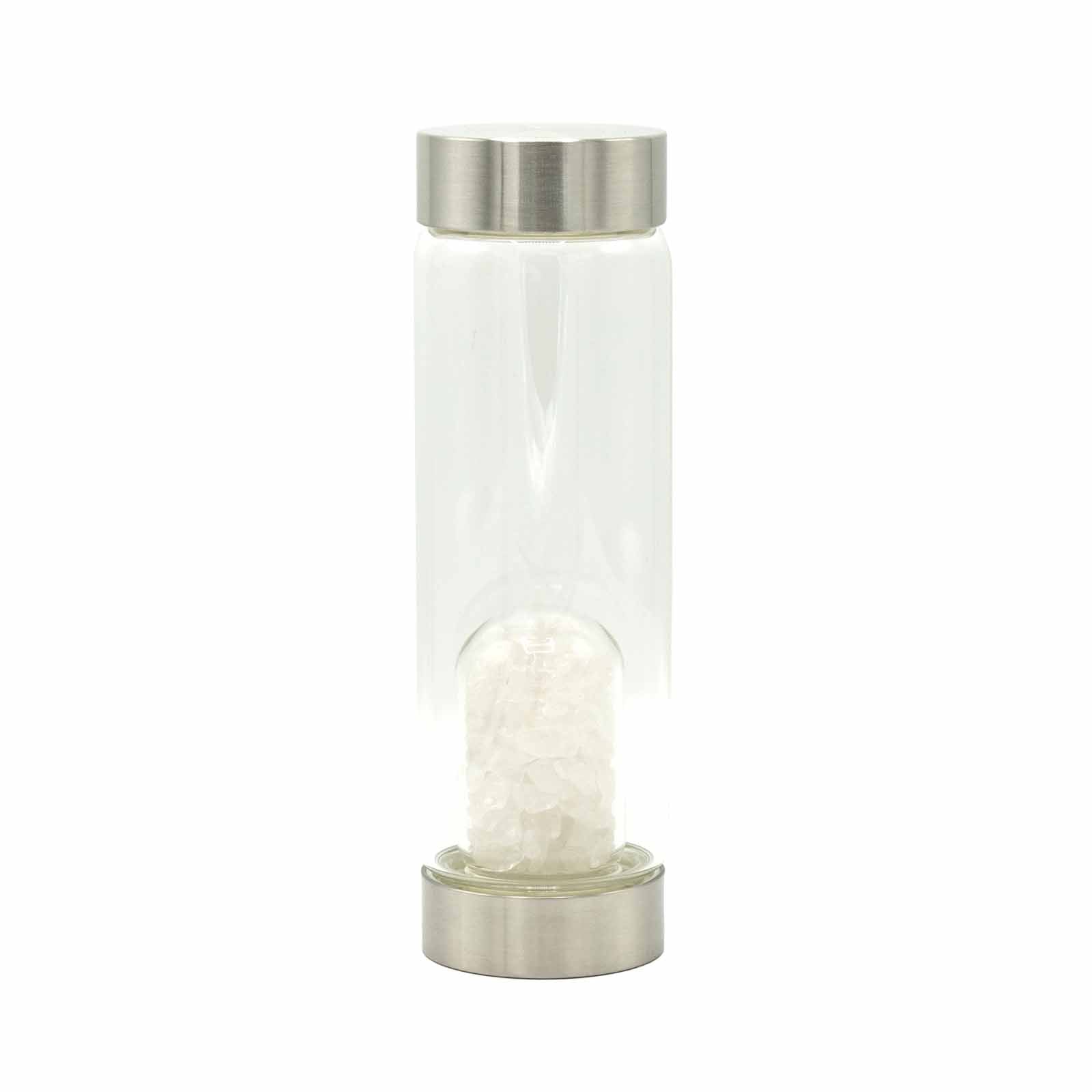 Crystal Infused Glass Water Bottle - Cleansing Clear Quartz - Chips - ScentiMelti  Crystal Infused Glass Water Bottle - Cleansing Clear Quartz - Chips