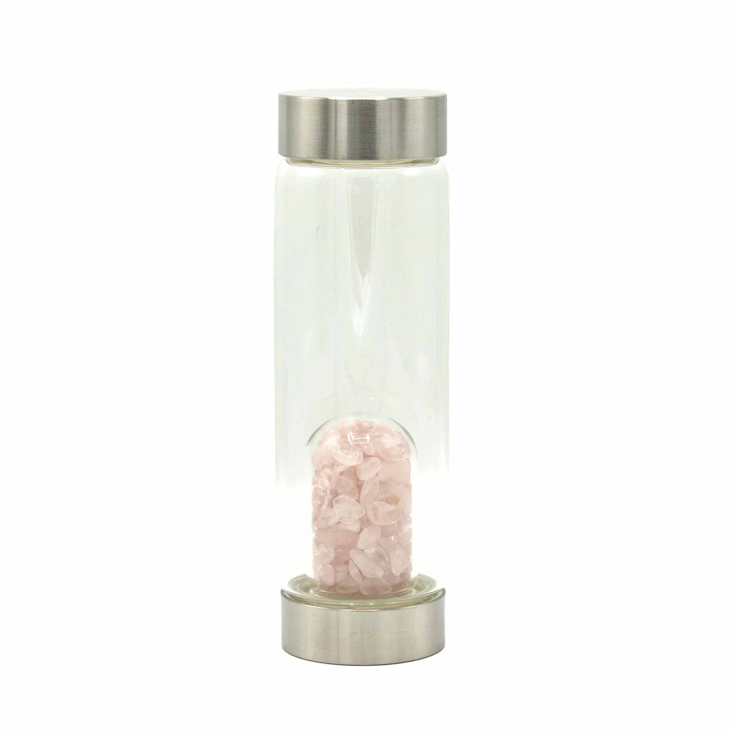 Crystal Infused Glass Water Bottle - Rejuvenating Rose Quartz - Chips - ScentiMelti  Crystal Infused Glass Water Bottle - Rejuvenating Rose Quartz - Chips