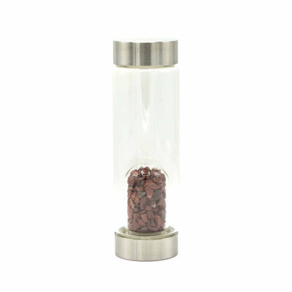 Crystal Infused Glass Water Bottle - Invigorating Red Jasper - Chips - ScentiMelti  Crystal Infused Glass Water Bottle - Invigorating Red Jasper - Chips