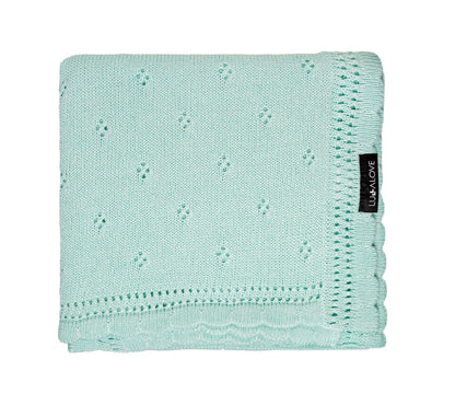 Soft cellular bamboo baby blanket - Mint - Daisy - ScentiMelti Home Fragrance, Beauty & Gifts UK