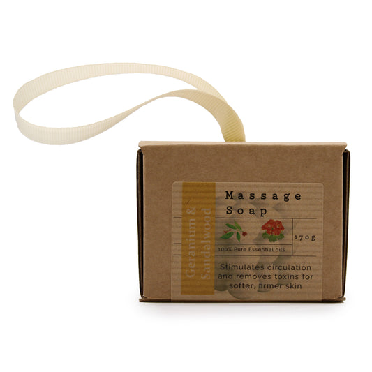 Boxed Single Massage Soaps - Geranium & Sandalwood - ScentiMelti  Boxed Single Massage Soaps - Geranium & Sandalwood