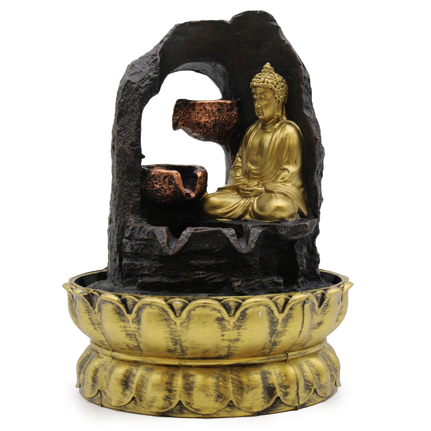 Tabletop Water Feature - 30cm - Golden Meditating Buddha - ScentiMelti  Tabletop Water Feature - 30cm - Golden Meditating Buddha