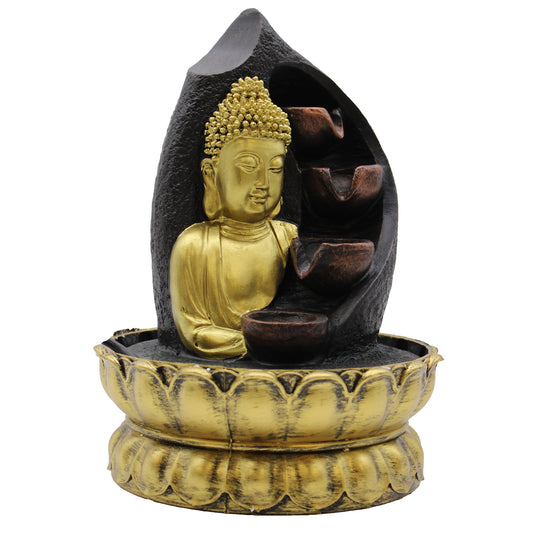 Tabletop Water Feature - 30cm - Golden Buddha & Pouring Pots - ScentiMelti  Tabletop Water Feature - 30cm - Golden Buddha & Pouring Pots