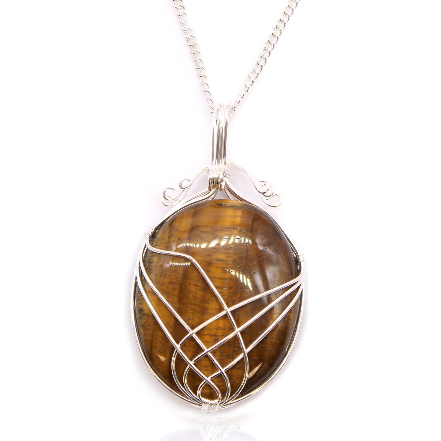 Swirl Wrapped Gemstone Necklace - Tiger Eye - ScentiMelti  Swirl Wrapped Gemstone Necklace - Tiger Eye