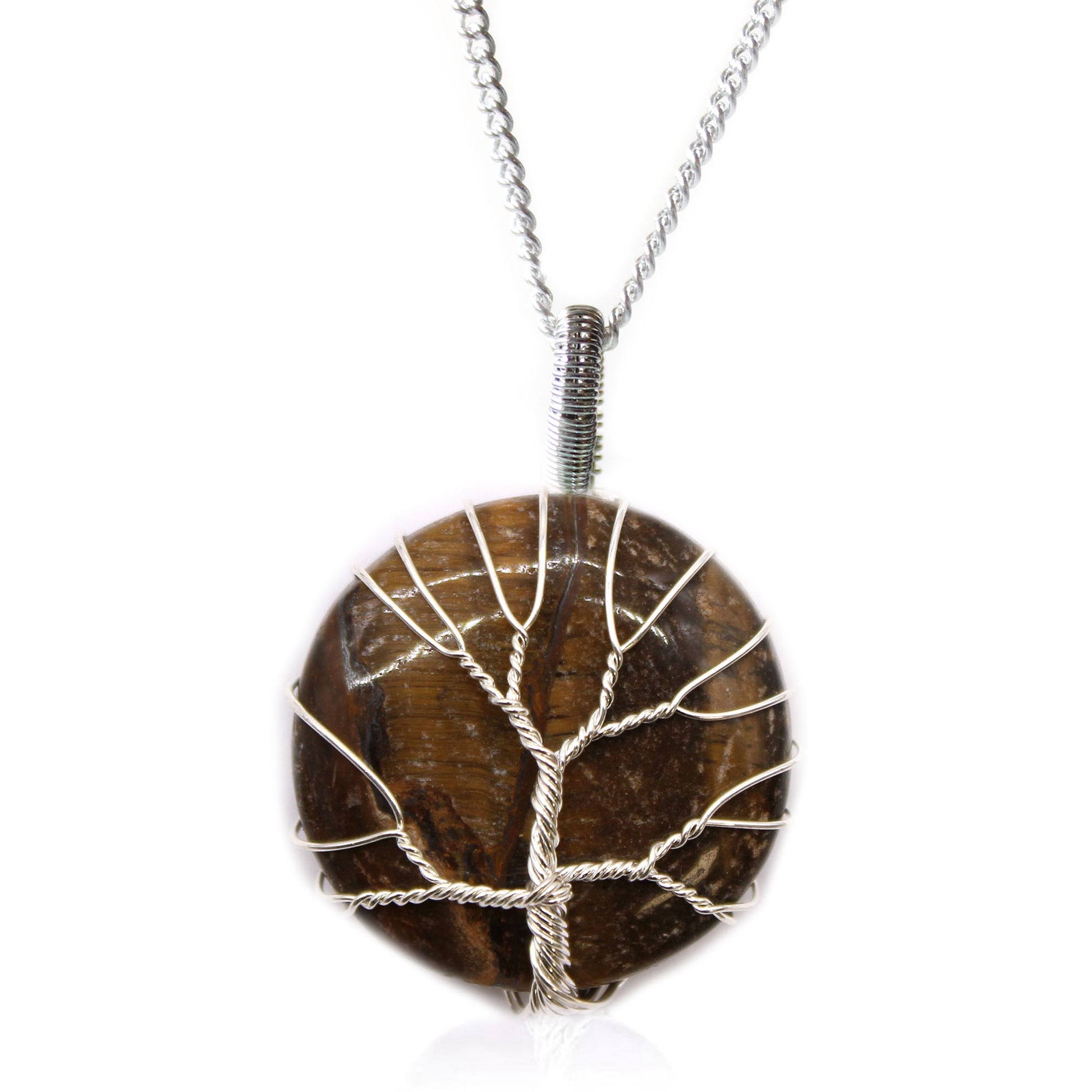 Tree of Life Gemstone Necklace - Tiger Eye - ScentiMelti  Tree of Life Gemstone Necklace - Tiger Eye