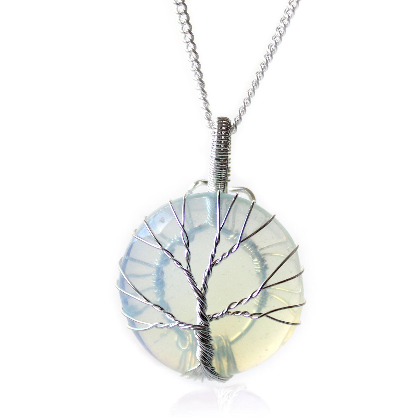 Tree of Life Gemstone Necklace - Opalite - ScentiMelti  Tree of Life Gemstone Necklace - Opalite