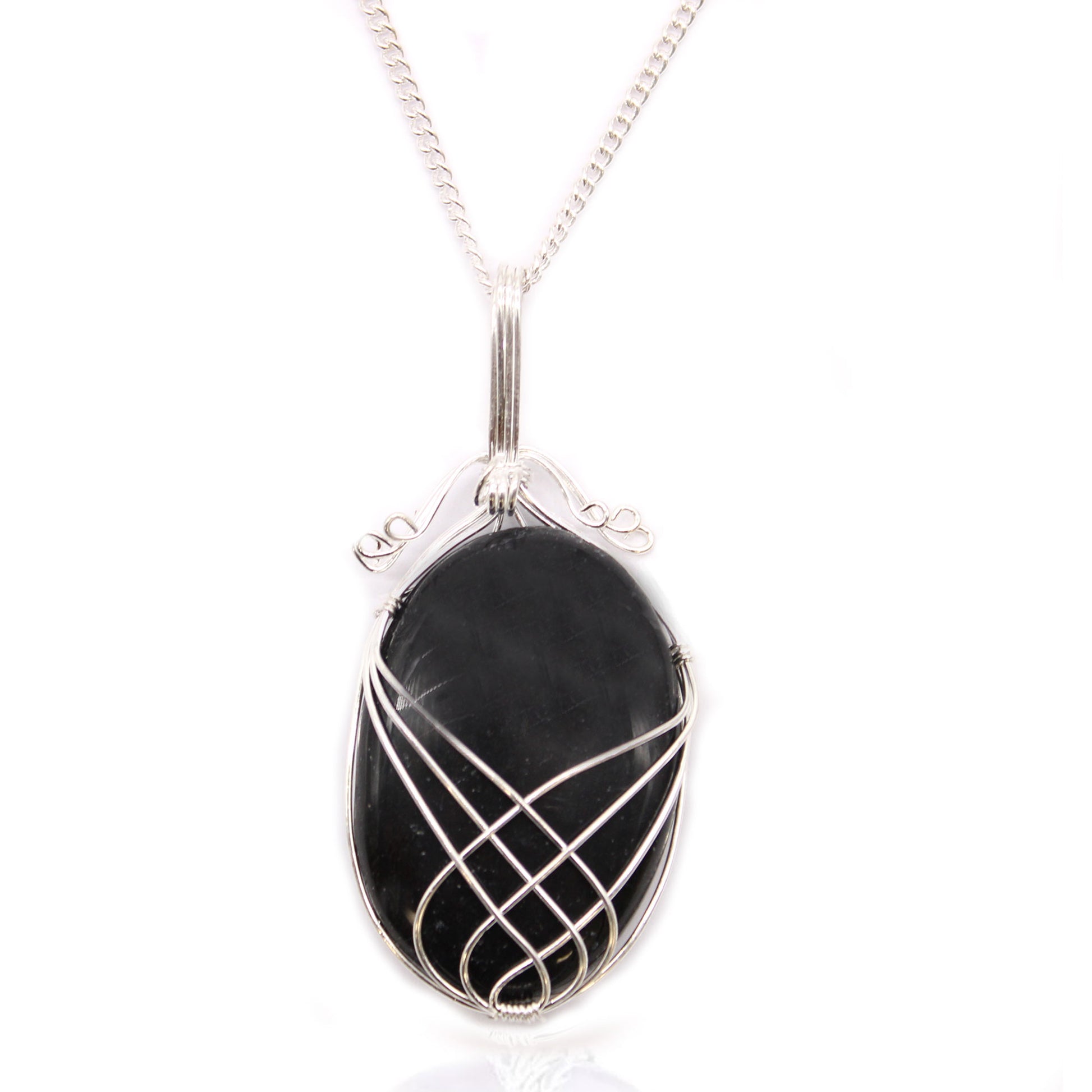 Swirl Wrapped Gemstone Necklace - Black Onyx - ScentiMelti  Swirl Wrapped Gemstone Necklace - Black Onyx