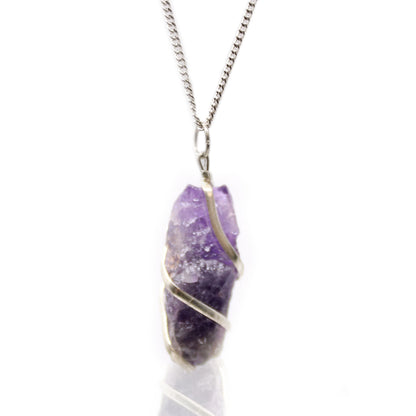 Cascade Wrapped Gemstone Necklace - Rough Amethyst - ScentiMelti  Cascade Wrapped Gemstone Necklace - Rough Amethyst