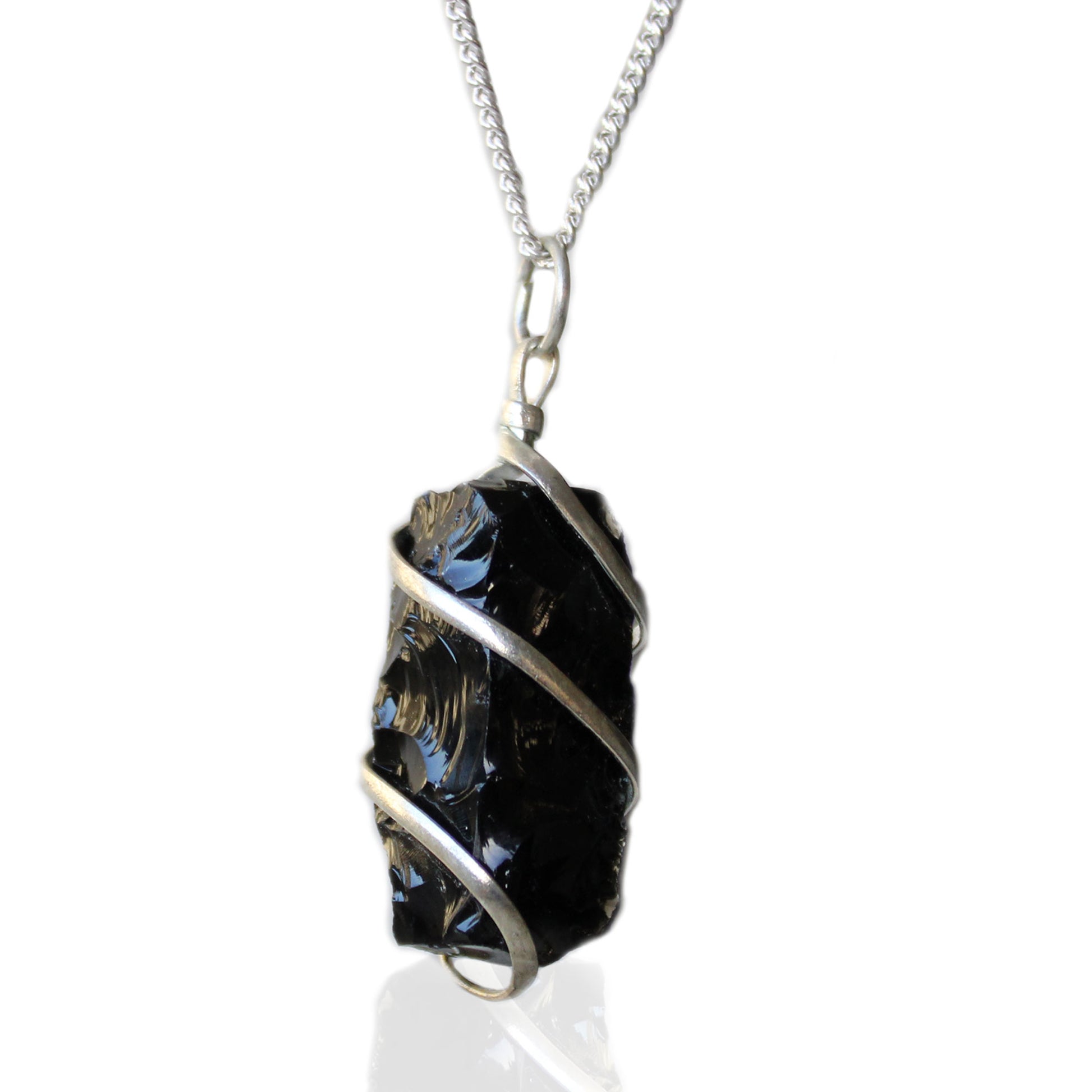 Cascade Wrapped Gemstone Necklace - Rough Black Onyx - ScentiMelti  Cascade Wrapped Gemstone Necklace - Rough Black Onyx