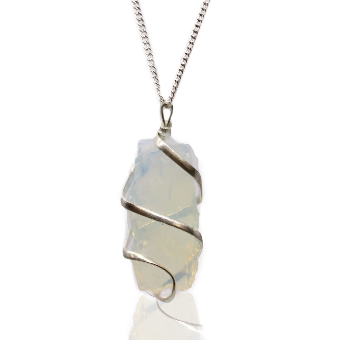 Cascade Wrapped Gemstone Necklace - Rough Opalite - ScentiMelti  Cascade Wrapped Gemstone Necklace - Rough Opalite