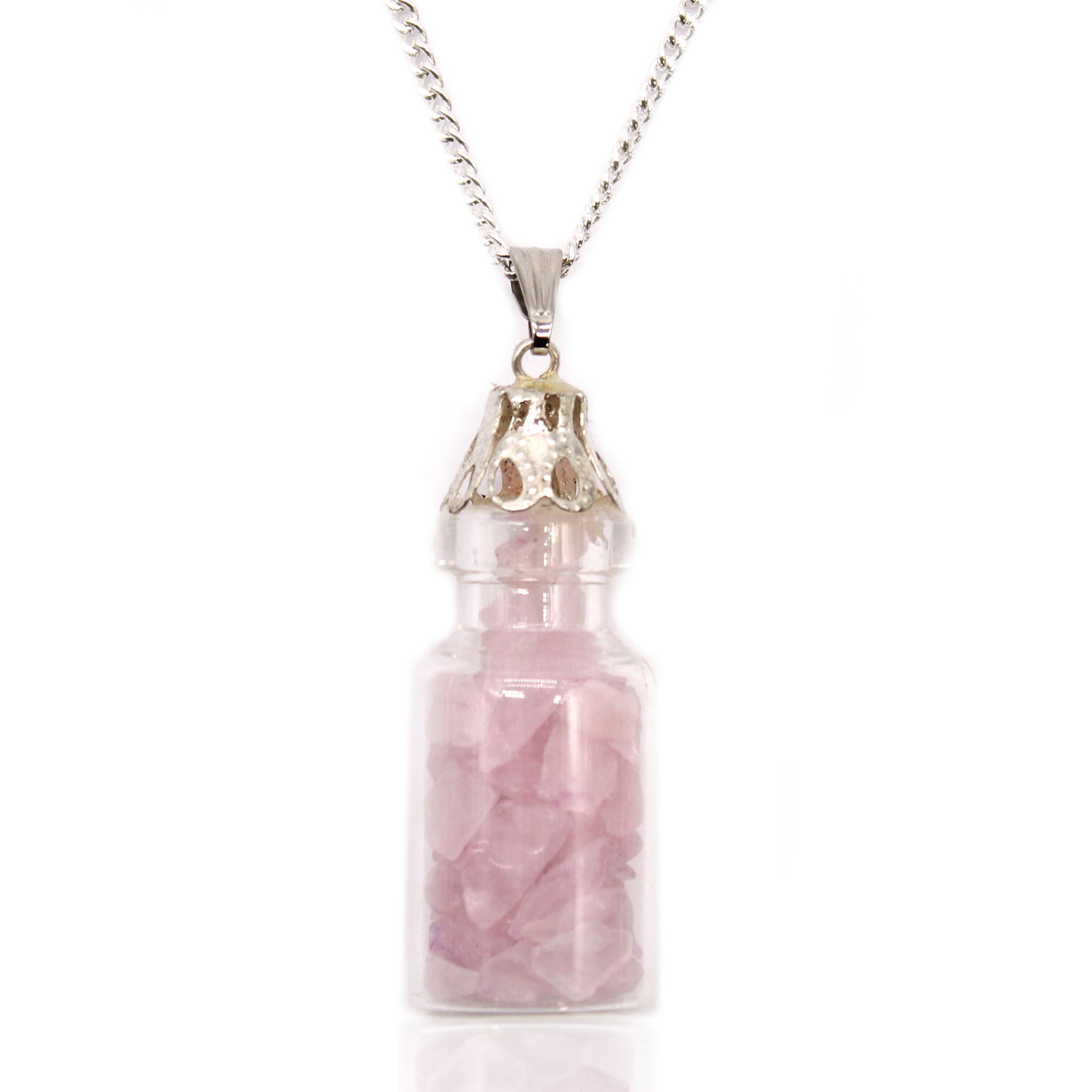 Bottled Gemstones Necklace - Rose Quartz - ScentiMelti  Bottled Gemstones Necklace - Rose Quartz