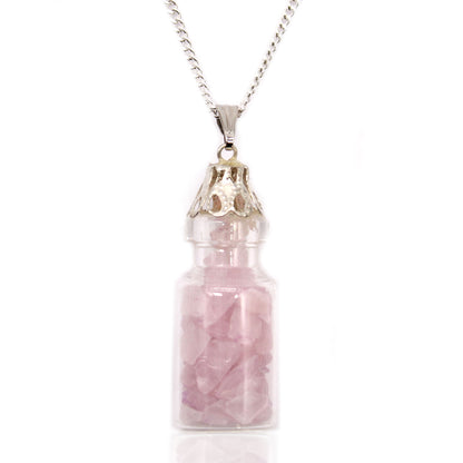 Bottled Gemstones Necklace - Rose Quartz - ScentiMelti  Bottled Gemstones Necklace - Rose Quartz