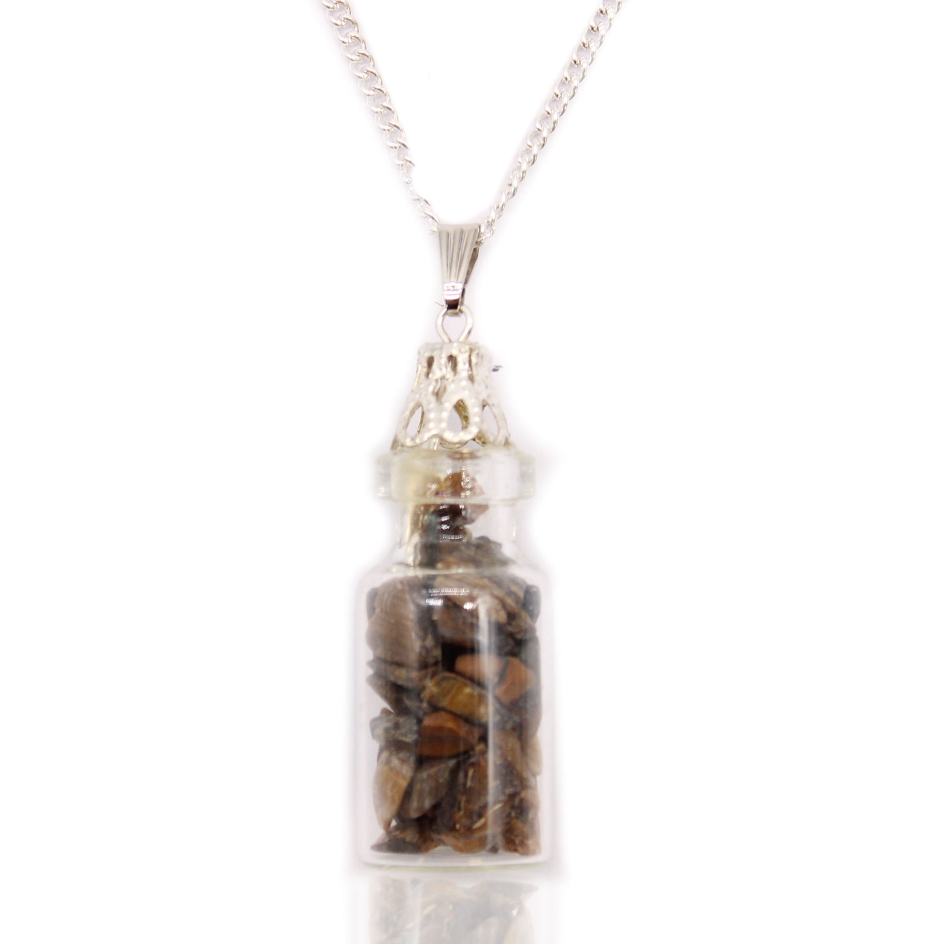 Bottled Gemstones Necklace - Tiger Eye - ScentiMelti  Bottled Gemstones Necklace - Tiger Eye