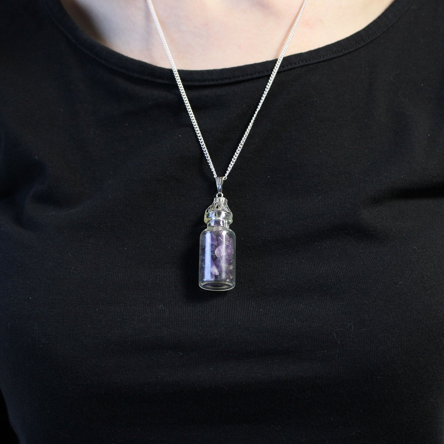 Bottled Gemstones Necklace - Amethyst - ScentiMelti  Bottled Gemstones Necklace - Amethyst