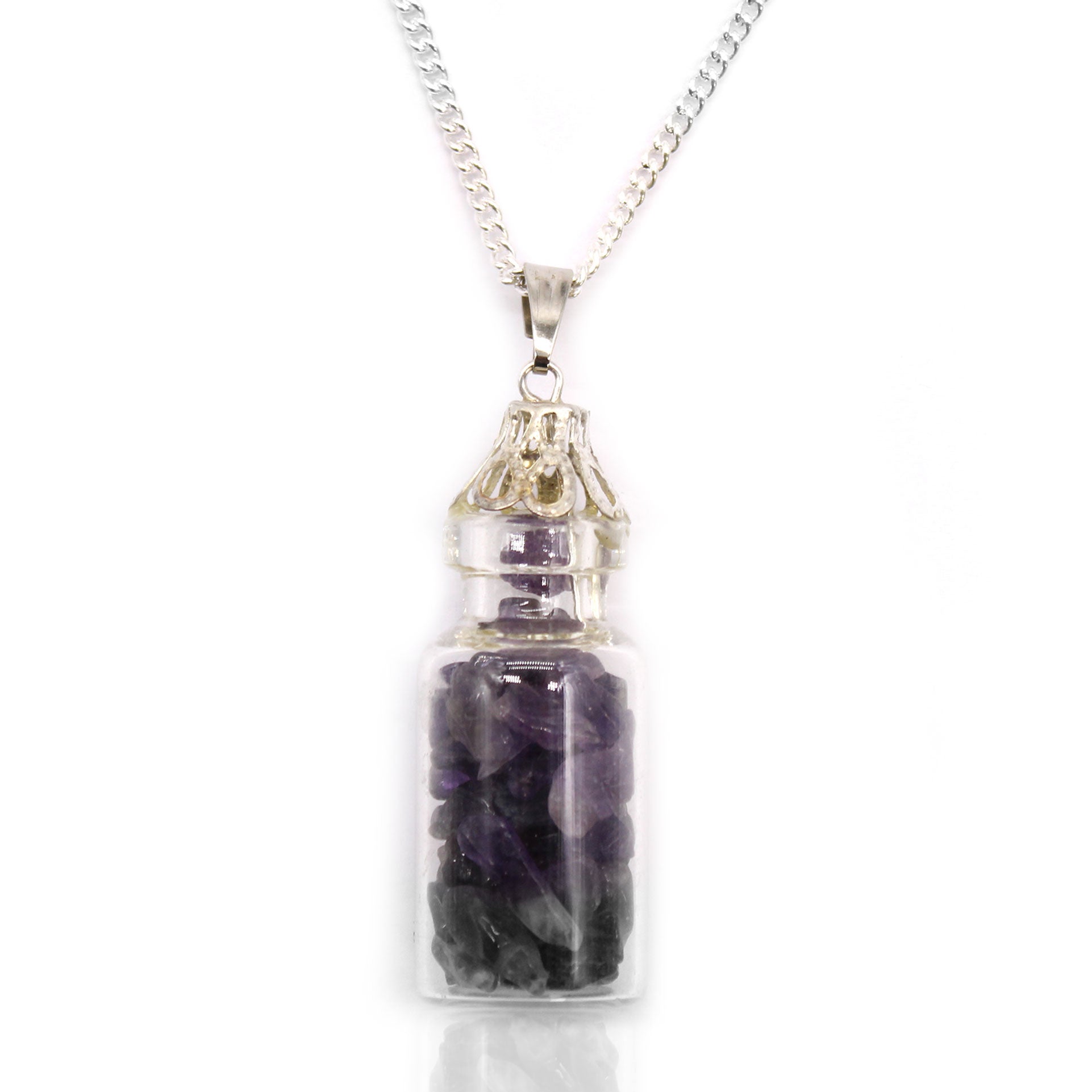 Bottled Gemstones Necklace - Amethyst - ScentiMelti  Bottled Gemstones Necklace - Amethyst