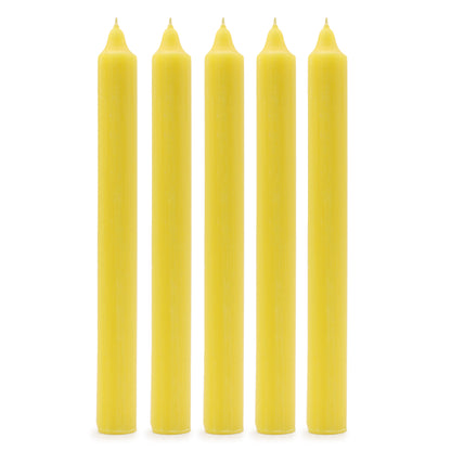 Solid Colour Dinner Candles - Rustic Lemon - Pack of 5 - ScentiMelti  Solid Colour Dinner Candles - Rustic Lemon - Pack of 5