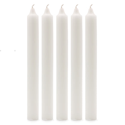 Solid Colour Dinner Candles - Rustic White - Pack of 5 - ScentiMelti  Solid Colour Dinner Candles - Rustic White - Pack of 5