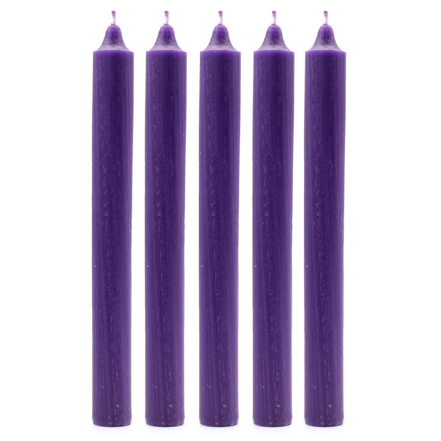 Solid Colour Dinner Candles - Rustic Purple - Pack of 5