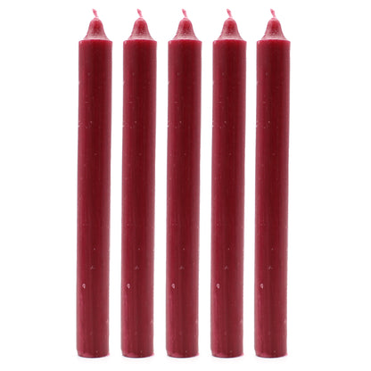 Solid Colour Dinner Candles - Rustic Burgandy - Pack of 5 - ScentiMelti  Solid Colour Dinner Candles - Rustic Burgandy - Pack of 5