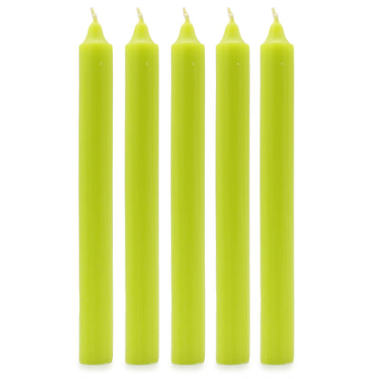 Solid Colour Dinner Candles - Rustic Lime Green - Pack of 5 - ScentiMelti  Solid Colour Dinner Candles - Rustic Lime Green - Pack of 5