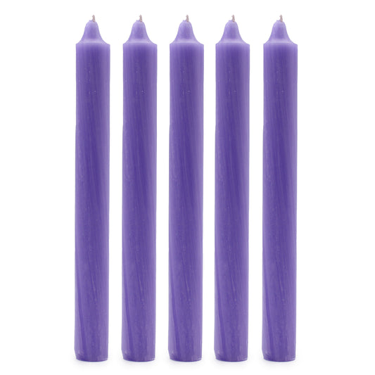 Solid Colour Dinner Candles - Rustic Lilac - Pack of 5