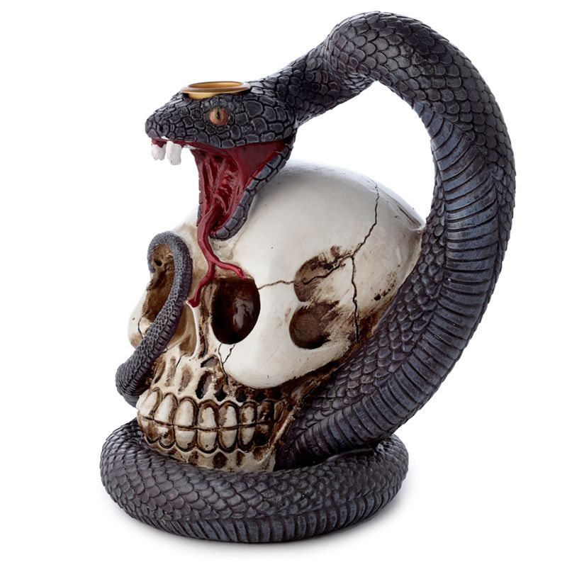 Snake and Skull Backflow Incense Burner - ScentiMelti  Snake and Skull Backflow Incense Burner