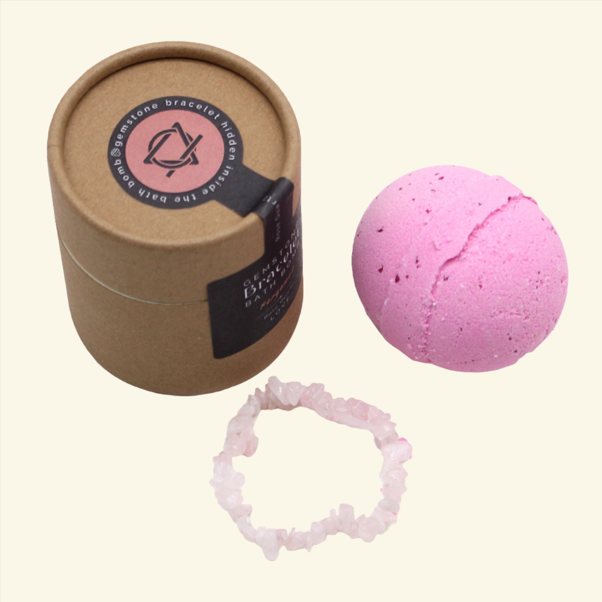 Rose Quartz Gem Bracelet Bath Bomb - ScentiMelti  Rose Quartz Gem Bracelet Bath Bomb