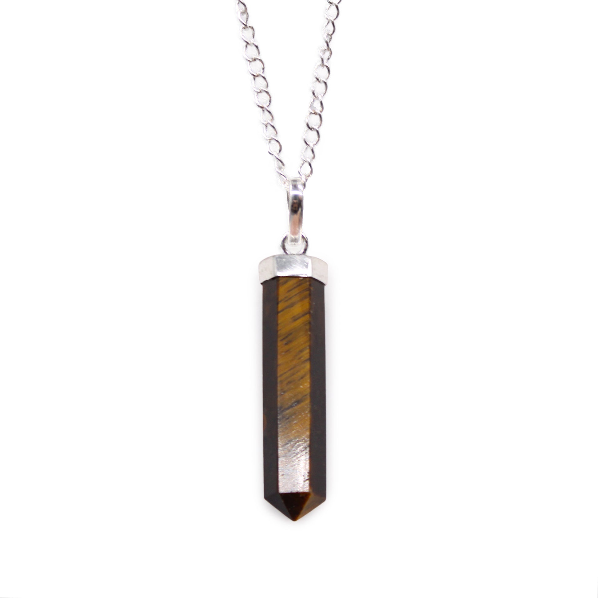 Gemstone Classic Point Pendant - Tiger Eye - ScentiMelti  Gemstone Classic Point Pendant - Tiger Eye