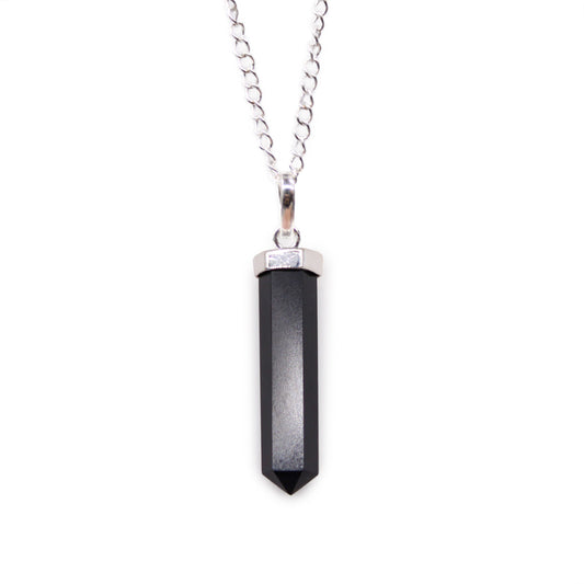 Gemstone Classic Point Pendant - Black Agate - ScentiMelti  Gemstone Classic Point Pendant - Black Agate