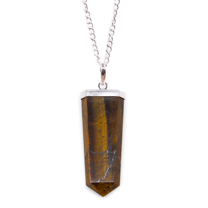 Gemstone Flat Pencil Pendant - Tiger Eye - ScentiMelti  Gemstone Flat Pencil Pendant - Tiger Eye