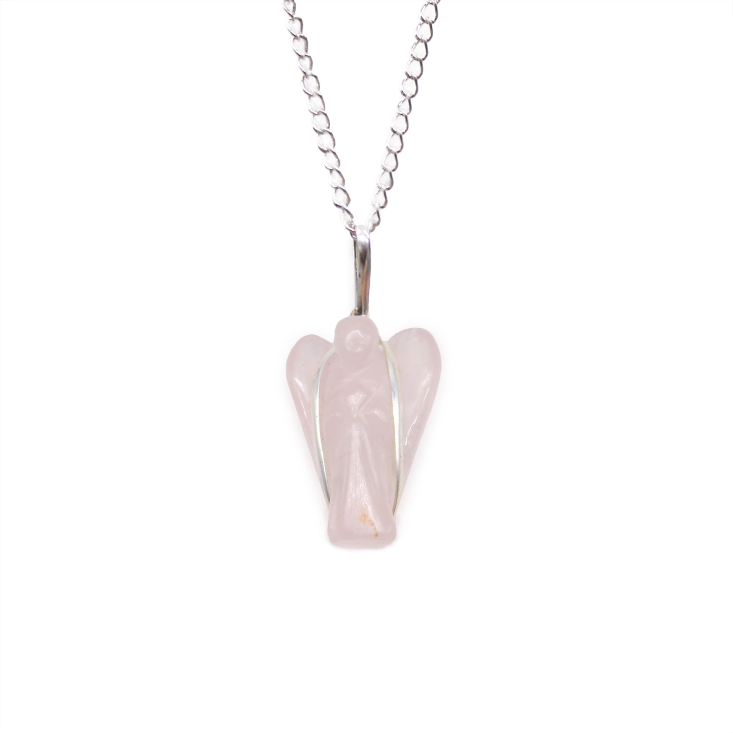 Gemstone Guardian Angel Pendant - Rose Quartz - ScentiMelti  Gemstone Guardian Angel Pendant - Rose Quartz