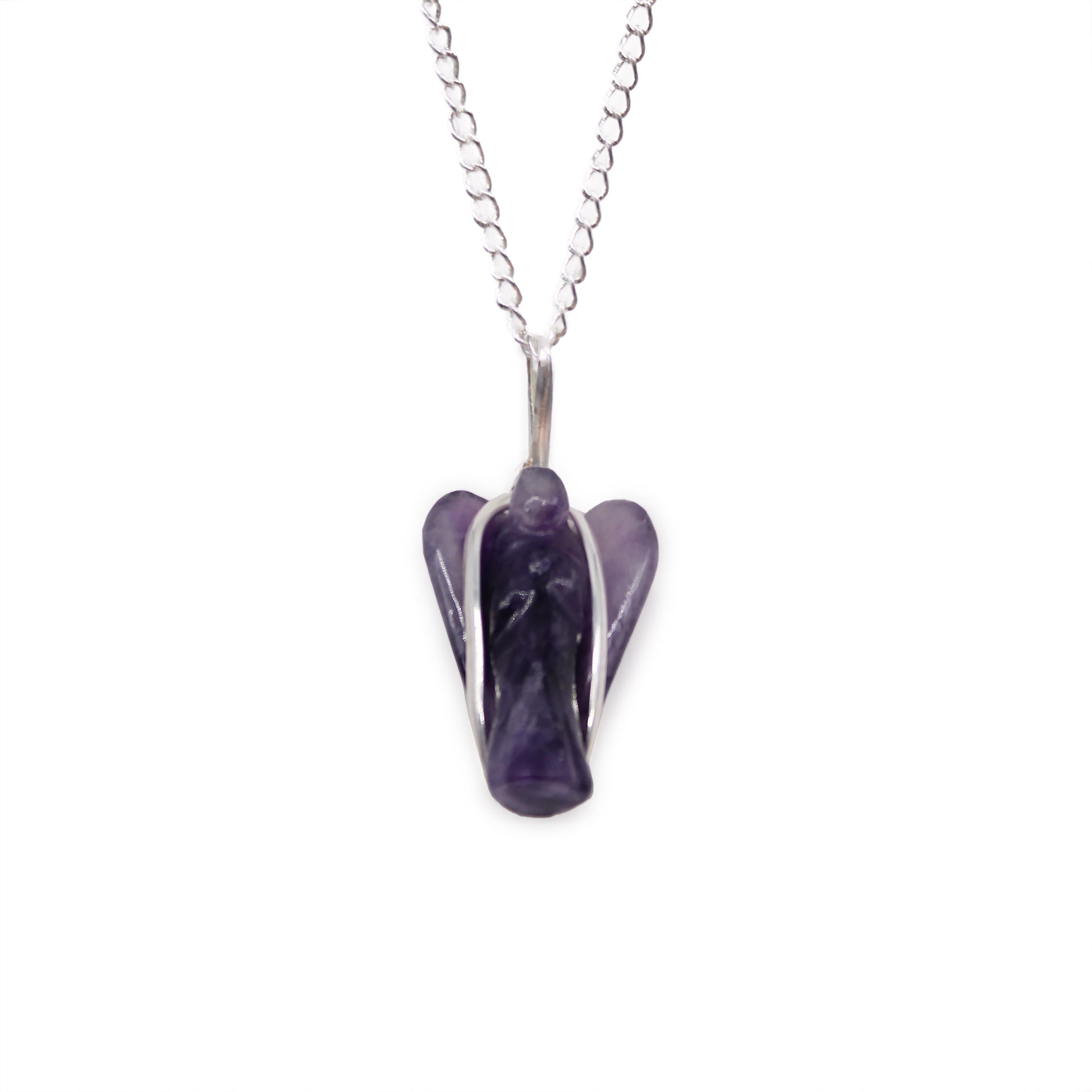 Gemstone Guardian Angel Pendant - Amethyst - ScentiMelti  Gemstone Guardian Angel Pendant - Amethyst